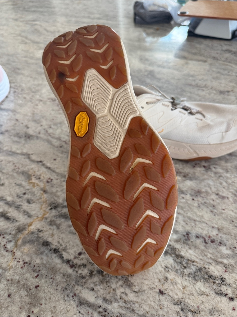 Hoka Women's Athletic Sneakers in Light Cream with Lace-Lock - Picture 3 of 5